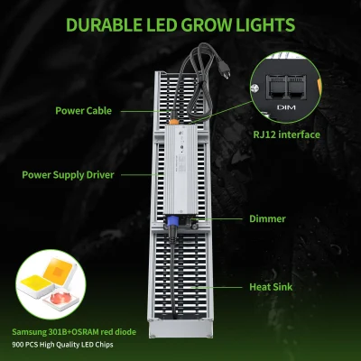 La barre commerciale à spectre complet élèvent des lumières étanches 320W Dimmable Horticulture LED Grow Light
